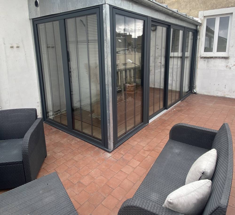 coulissant aluminium sur structure existante